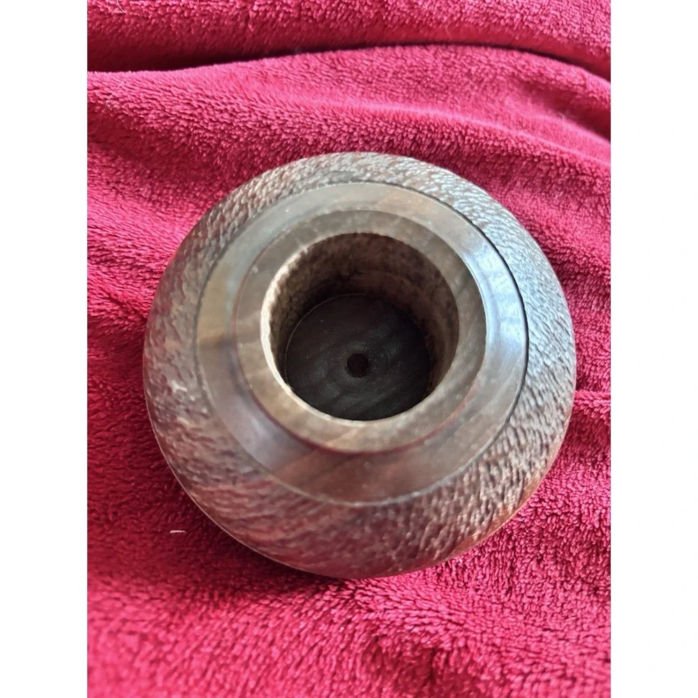 Wood Turned Ring Keeper Trinket Box Jewels In Or Out 5.5x3 Signed T. Cirra